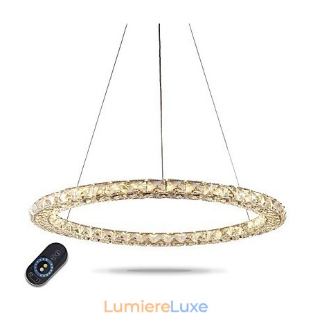 Suspension en cristal moderne, luminaire d'intérieur à intensité variable avec télécommande Suspension en cristal moderne, luminaire d'intérieur à intensité variable avec télécommande
