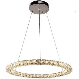 Suspension en cristal moderne, luminaire d'intérieur à intensité variable avec télécommande