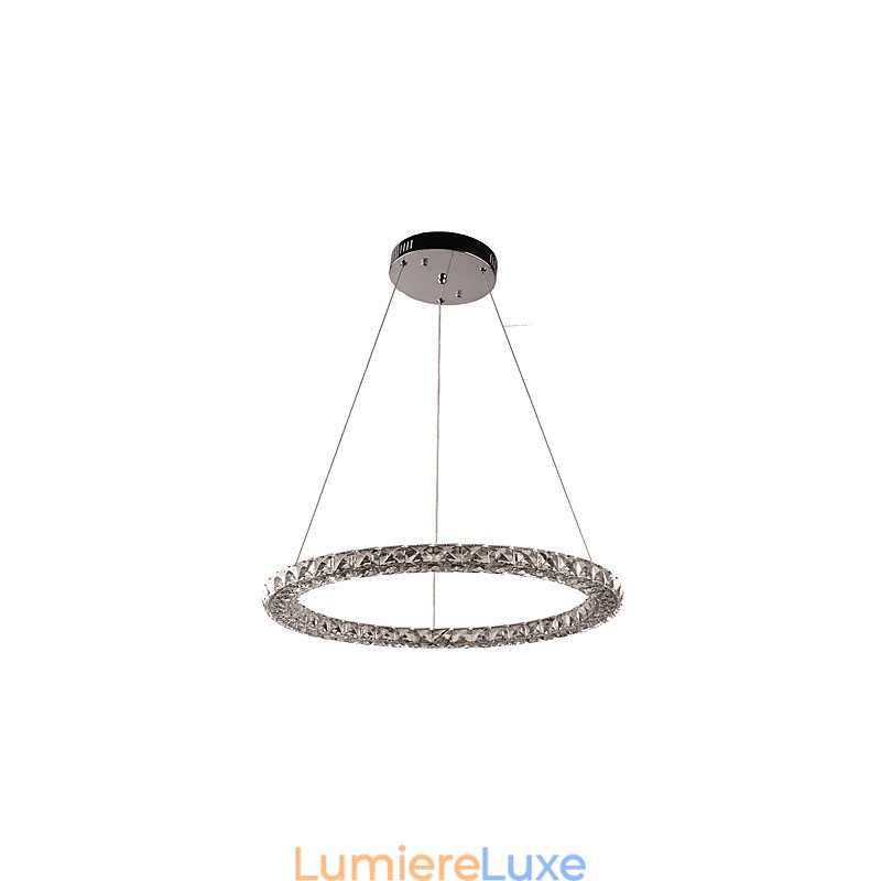 Suspension en cristal moderne, luminaire d'intérieur à intensité variable avec télécommande