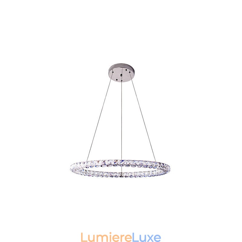 Suspension en cristal moderne, luminaire d'intérieur à intensité variable avec télécommande