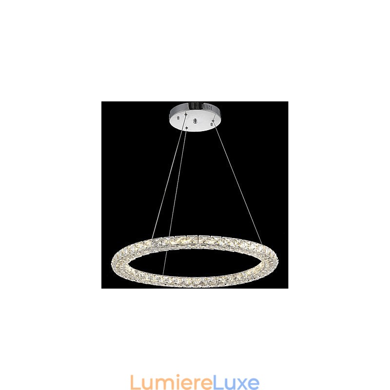 Suspension en cristal moderne, luminaire d'intérieur à intensité variable avec télécommande