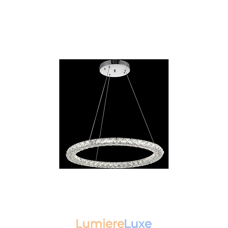 Suspension en cristal moderne, luminaire d'intérieur à intensité variable avec télécommande