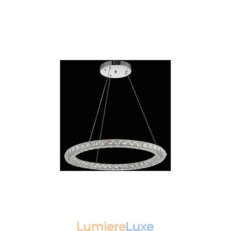 Suspension en cristal moderne, luminaire d'intérieur à intensité variable avec télécommande