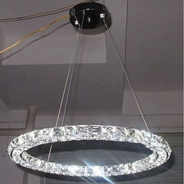 Suspension en cristal moderne, luminaire d'intérieur à intensité variable avec télécommande