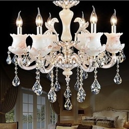 Lampe suspendue en cristal de style européen en alliage de zinc