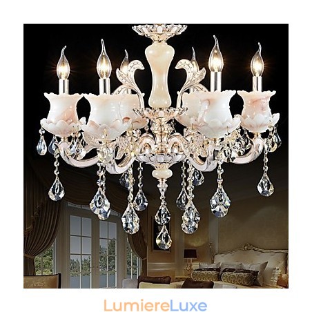 Lampe suspendue en cristal de style européen en alliage de zinc Lampe suspendue en cristal de style européen en alliage de zinc