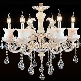 Lampe suspendue en cristal de style européen en alliage de zinc