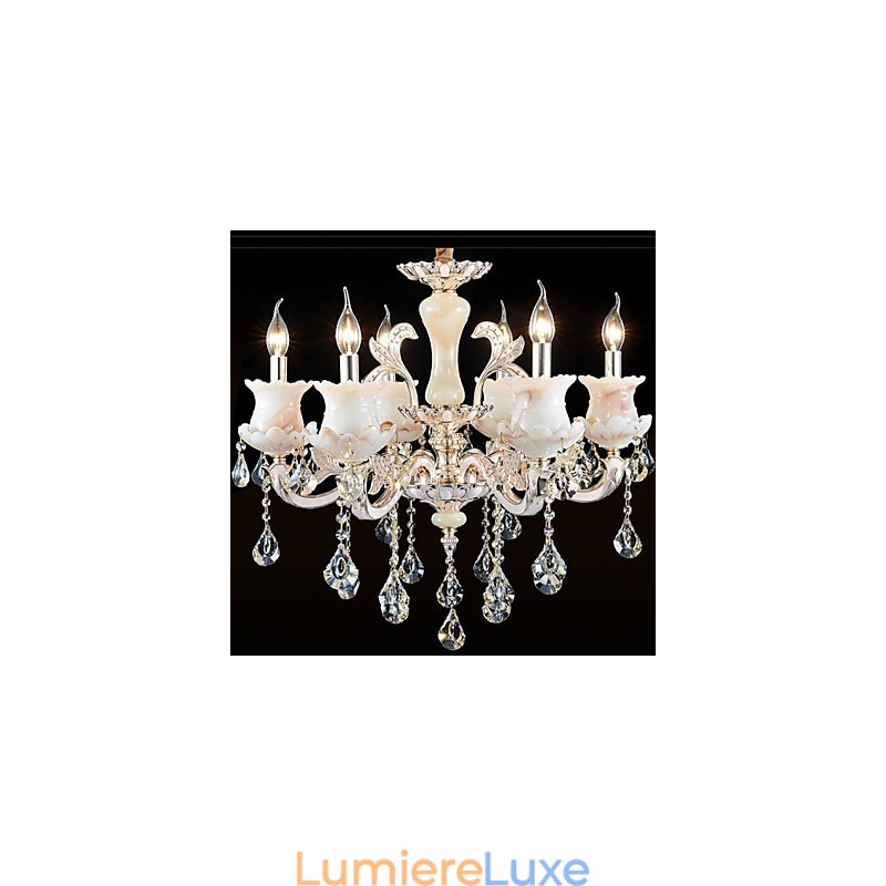 Lampe suspendue en cristal de style européen en alliage de zinc