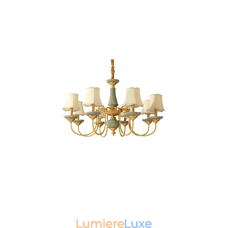 Lustre tout en cuivre Lustre décoratif en jade KP8