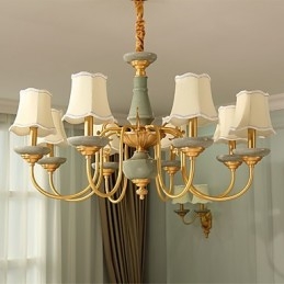 Lustre tout en cuivre Lustre décoratif en jade KP8