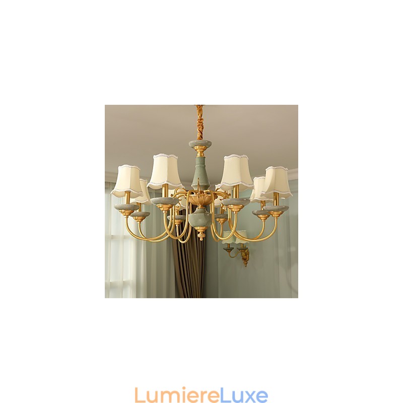 Lustre tout en cuivre Lustre décoratif en jade KP8