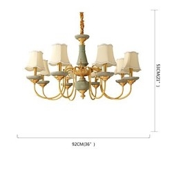 Lustre tout en cuivre Lustre décoratif en jade KP8