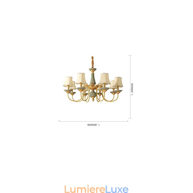 Lustre tout en cuivre Lustre décoratif en jade KP8