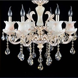 Lampe suspendue en cristal de style européen en alliage de zinc