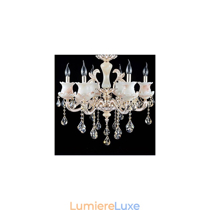 Lampe suspendue en cristal de style européen en alliage de zinc