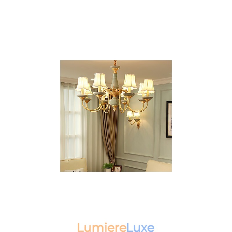 Lustre tout en cuivre Lustre décoratif en jade KP8