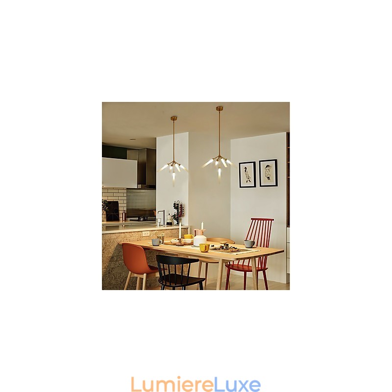 Lustre contemporain moderne personnalisé de style mini à 5 lumières