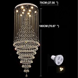 Plafonnier suspendu contemporain en cristal, lustre moderne, éclairage d'intérieur, luminaires