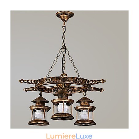 Lustre en métal style mini design rustique avec globe rétro vintage Lustre en métal style mini design rustique avec globe rétro vintage