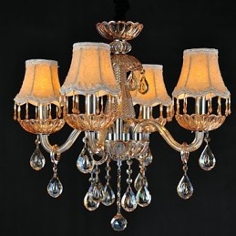 Lustre en cristal rétro à 4 lumières