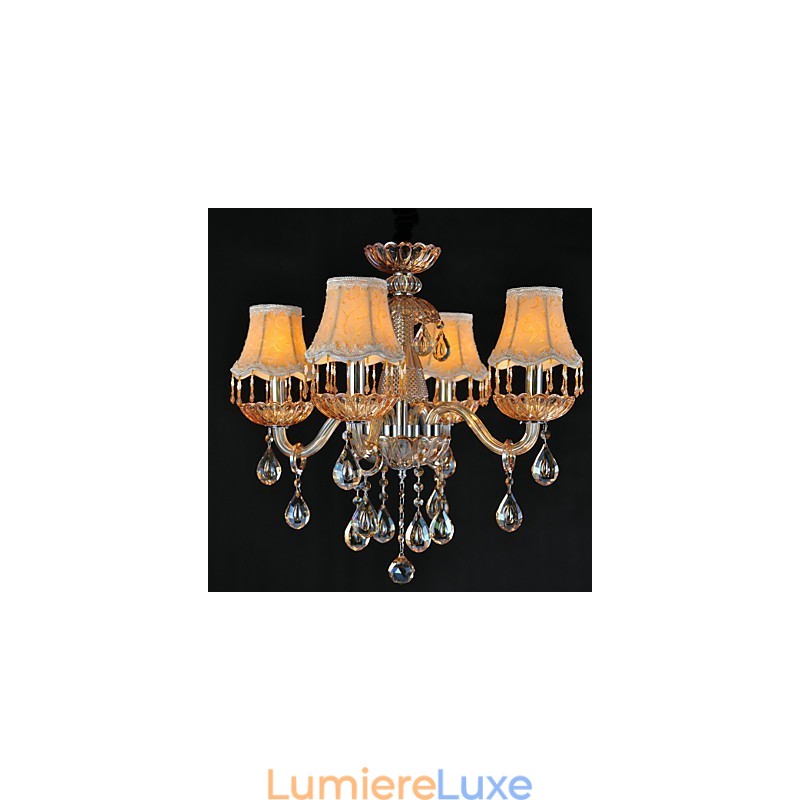 Lustre en cristal rétro à 4 lumières