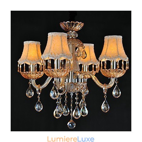 Lustre en cristal rétro à 4 lumières Lustre en cristal rétro à 4 lumières