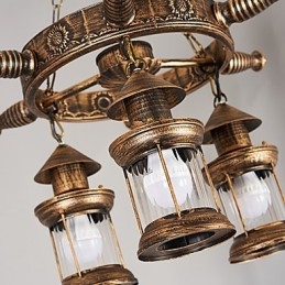 Lustre en métal style mini design rustique avec globe rétro vintage