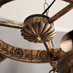 Lustre en métal style mini design rustique avec globe rétro vintage