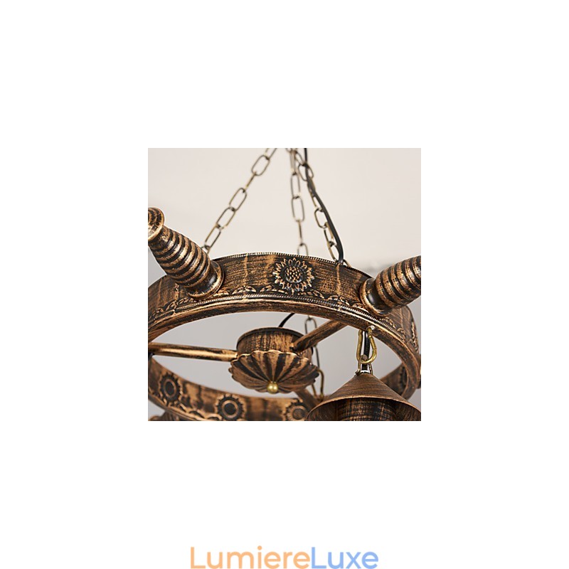 Lustre en métal style mini design rustique avec globe rétro vintage