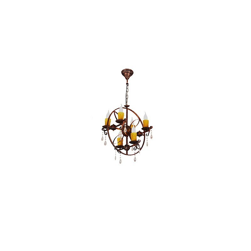 Lustre en métal style mini design rustique avec globe rétro vintage