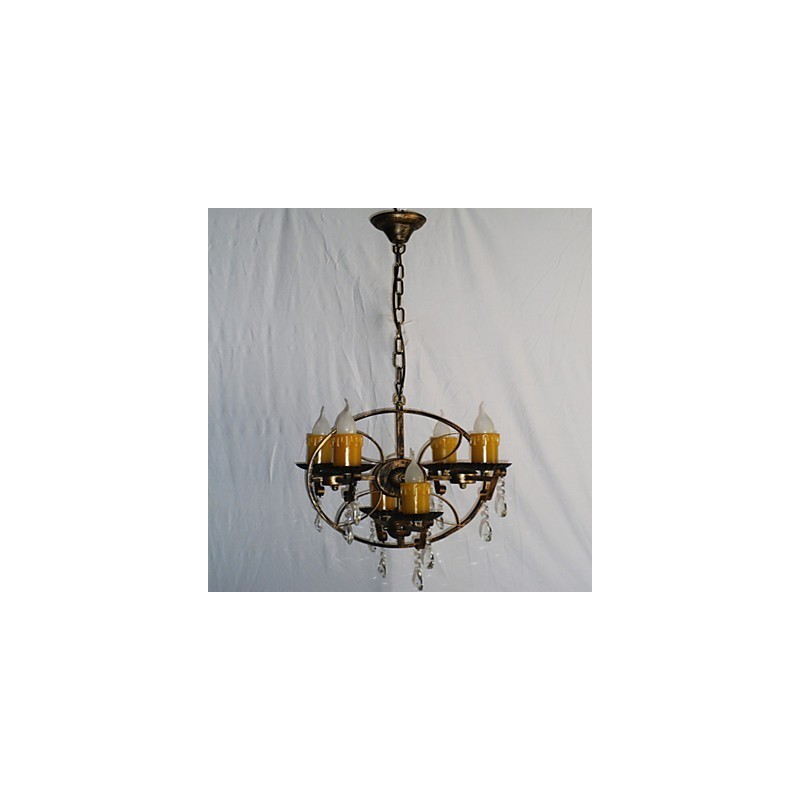 Lustre en métal style mini design rustique avec globe rétro vintage