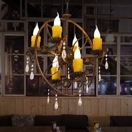 Lustre en métal style mini design rustique avec globe rétro vintage
