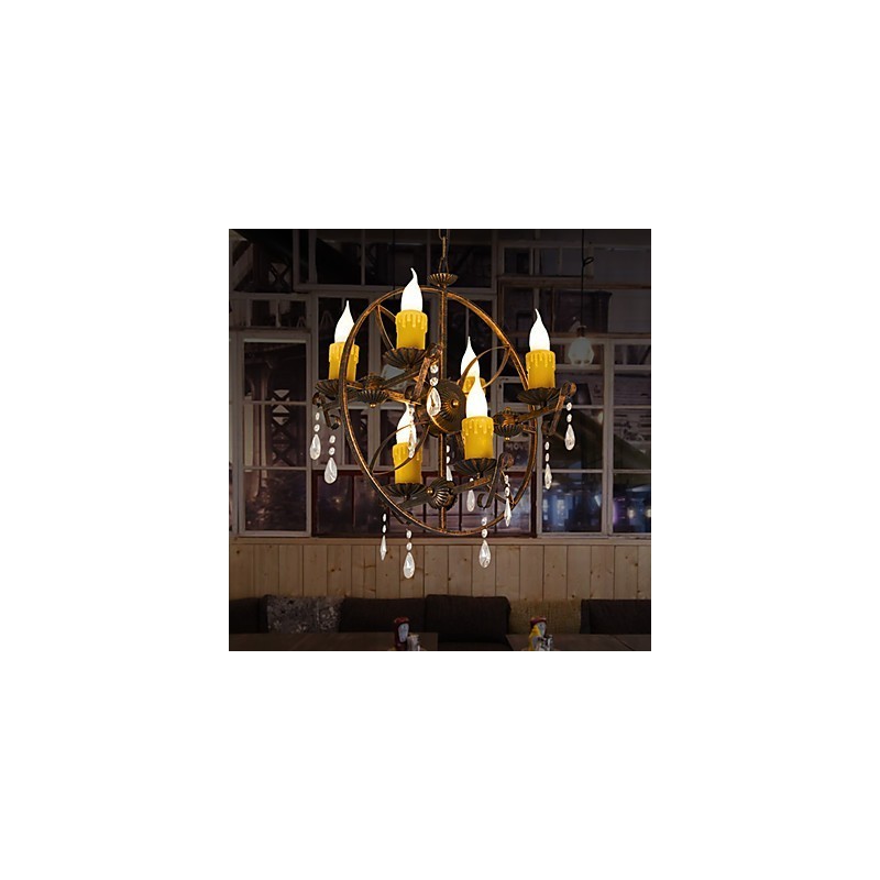 Lustre en métal style mini design rustique avec globe rétro vintage