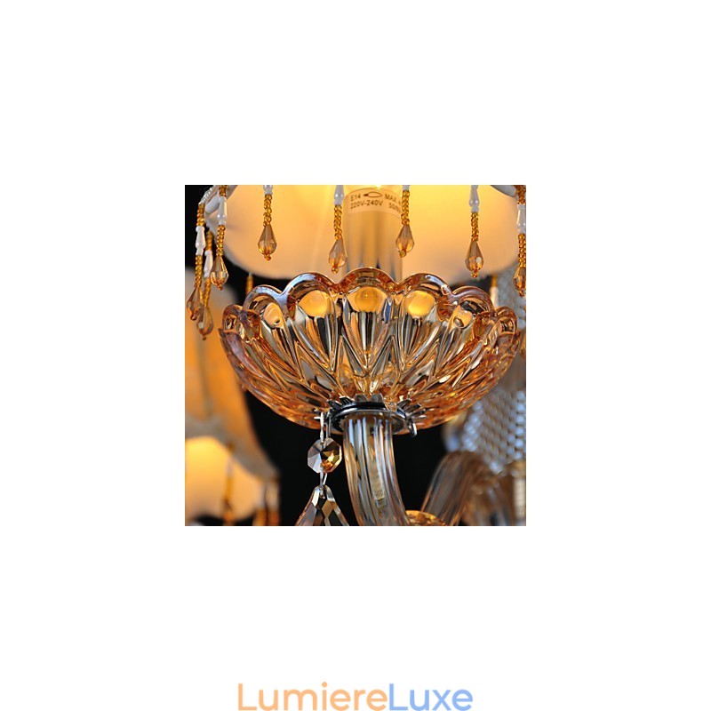 Lustre en cristal rétro à 4 lumières