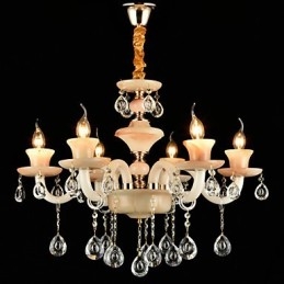 Lustre en métal de style mini cristal avec finition électrolytique classique traditionnelle