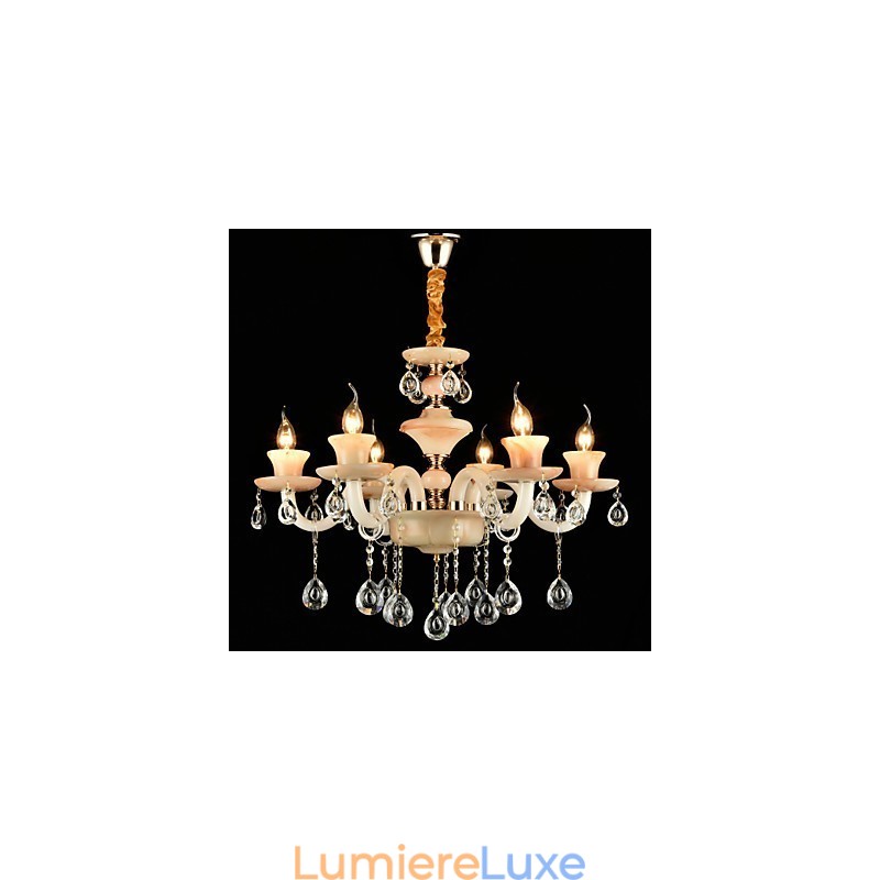 Lustre en métal de style mini cristal avec finition électrolytique classique traditionnelle
