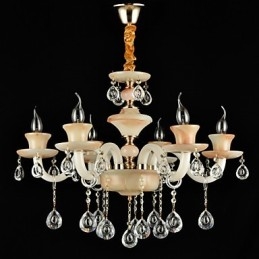 Lustre en métal de style mini cristal avec finition électrolytique classique traditionnelle