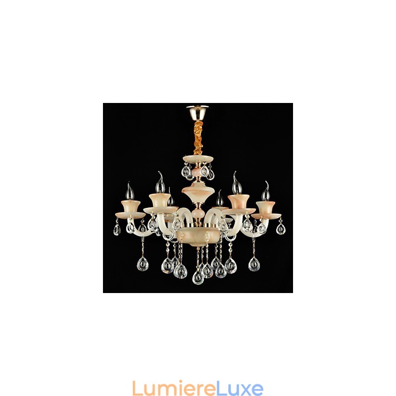 Lustre en métal de style mini cristal avec finition électrolytique classique traditionnelle