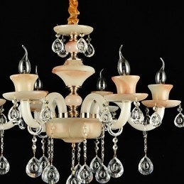 Lustre en métal de style mini cristal avec finition électrolytique classique traditionnelle