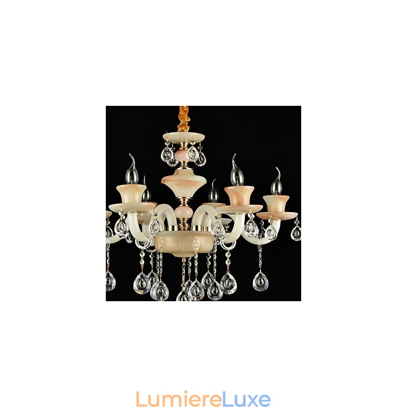 Lustre en métal de style mini cristal avec finition électrolytique classique traditionnelle
