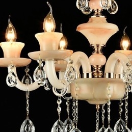Lustre en métal de style mini cristal avec finition électrolytique classique traditionnelle
