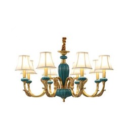 Lustre tout en cuivre Lustre décoratif en jade KP