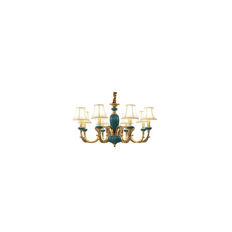 Lustre tout en cuivre Lustre décoratif en jade KP
