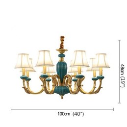 Lustre tout en cuivre Lustre décoratif en jade KP