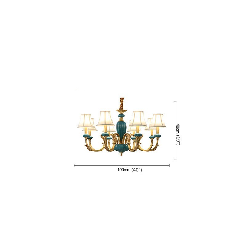Lustre tout en cuivre Lustre décoratif en jade KP