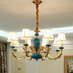 Lustre tout en cuivre Lustre décoratif en jade KP