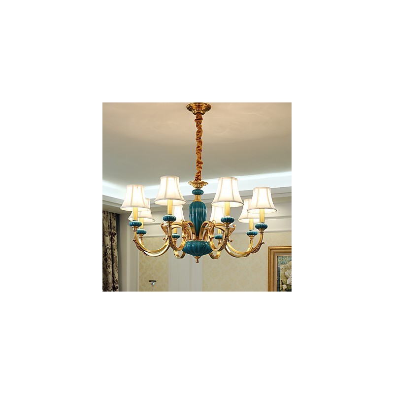 Lustre tout en cuivre Lustre décoratif en jade KP