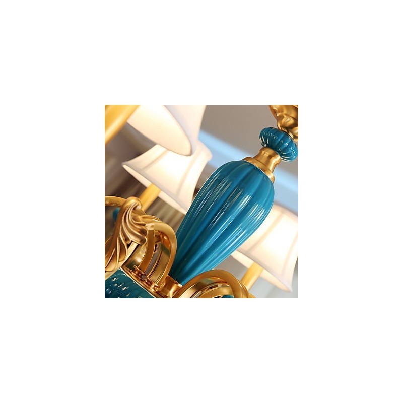 Lustre tout en cuivre Lustre décoratif en jade KP