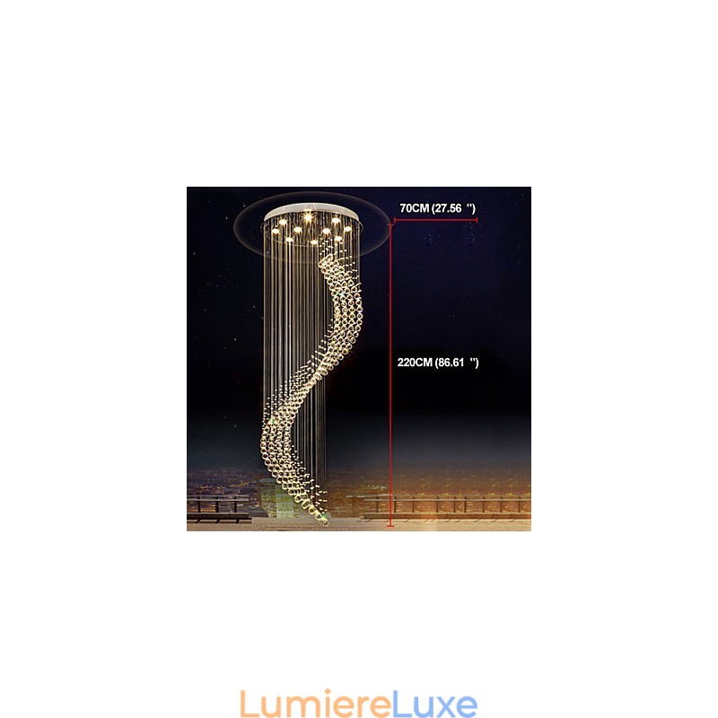 Plafonnier suspendu en cristal moderne, lustre d'intérieur, éclairage d'intérieur, luminaires, ampoules 3 W, blanc chaud