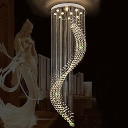 Plafonnier suspendu en cristal moderne, lustre d'intérieur, éclairage d'intérieur, luminaires, ampoules 3 W, blanc chaud